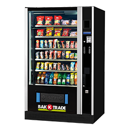Snackautomaat met verlichte productpresentatie