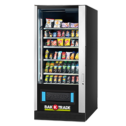 Snackautomaat met verlichte productpresentatie